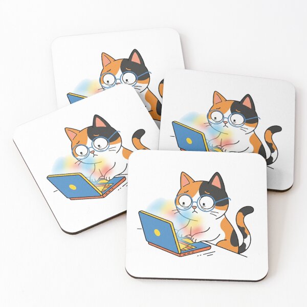 Item preview, Funny Anxious Coder Cat Tech Laptop Kitten designed and sold by Fine-Arts-Lab.