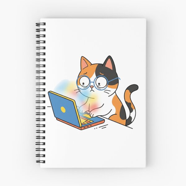 Item preview, Funny Anxious Coder Cat Tech Laptop Kitten designed and sold by Fine-Arts-Lab.