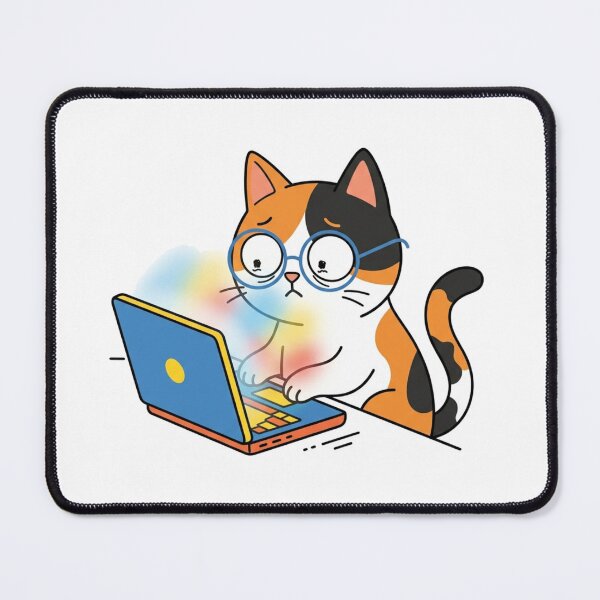Item preview, Funny Anxious Coder Cat Tech Laptop Kitten designed and sold by Fine-Arts-Lab.