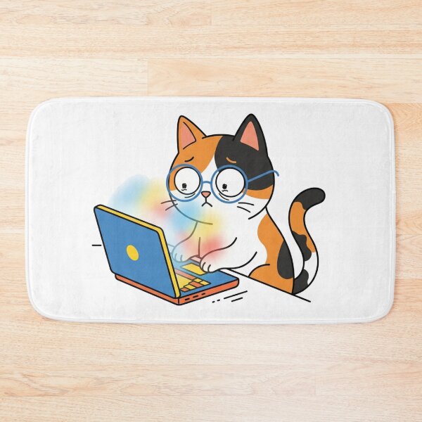 Item preview, Funny Anxious Coder Cat Tech Laptop Kitten designed and sold by Fine-Arts-Lab.