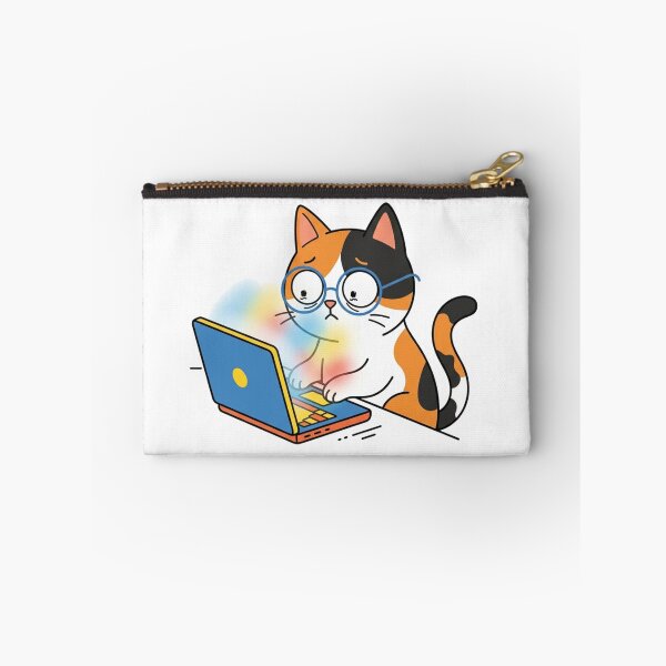 Item preview, Funny Anxious Coder Cat Tech Laptop Kitten designed and sold by Fine-Arts-Lab.