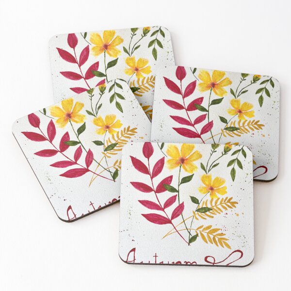 Item preview, Autumn Foliage & Wildflowers Watercolor Botanical Lettering designed and sold by TrazosDelSurArt.