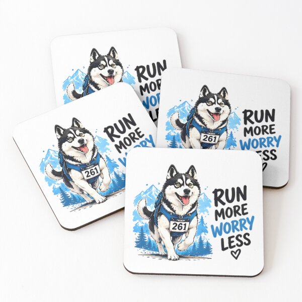 Item preview, Run More Worry Less Running Husky designed and sold by Pyt27.