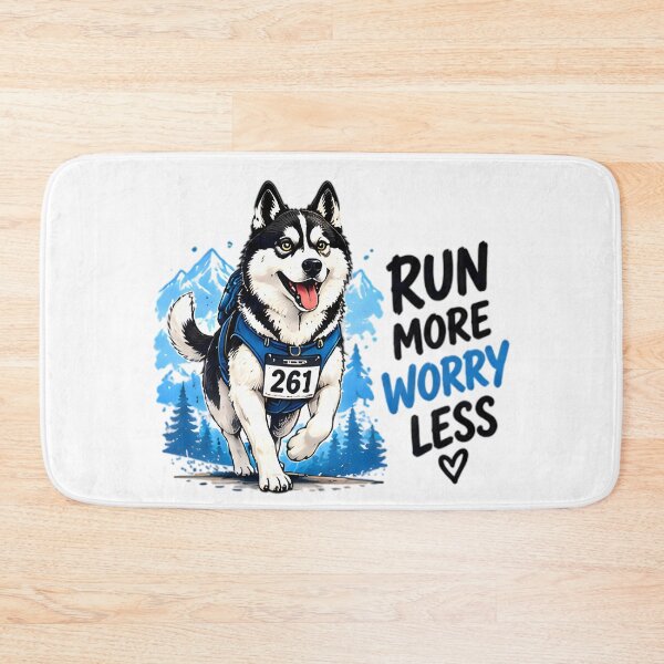 Item preview, Run More Worry Less Running Husky designed and sold by Pyt27.