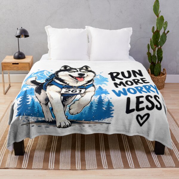 Item preview, Run More Worry Less Running Husky designed and sold by Pyt27.