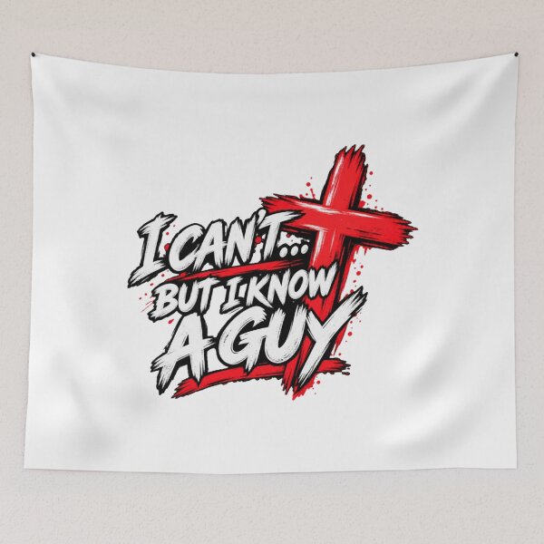Item preview, I Can't But I Know a Guy  Christian Faith Cross Graphic  Funny Christian designed and sold by StarHomes.