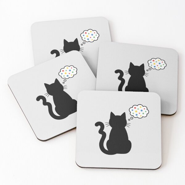 Item preview, Minimalist Black Cat Thought Bubble Funny Art designed and sold by Fine-Arts-Lab.