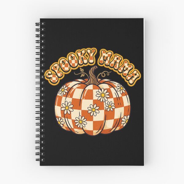 Item preview, Spooky Mama - Retro 70s Checkerboard Daisy Pumpkin designed and sold by AOG-DESIGNS.