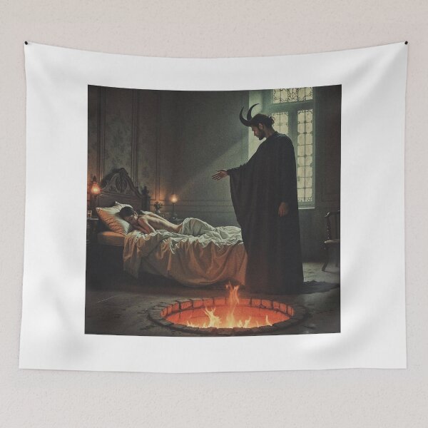 Item preview, A demon emerges from the abyss to take a woman away. designed and sold by Mente Creativa.