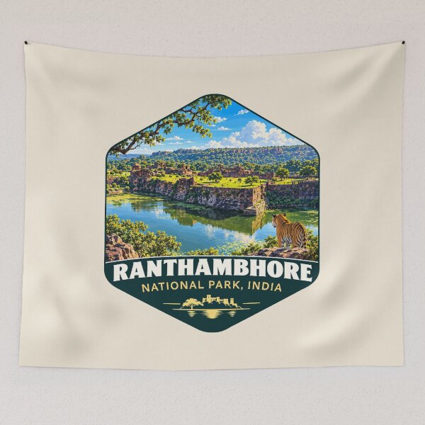 Item preview, Ranthambore National Park India – Vintage Tiger Safari Adventure designed and sold by Gideon Emmerich.