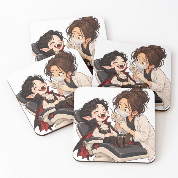 Item preview, Vampire at the Dentist – Funny Halloween Illustration designed and sold by Yaqon.