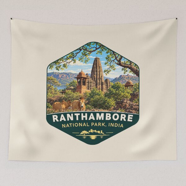 Item preview, Ranthambore National Park India – Vintage Tiger Safari Adventure designed and sold by Gideon Emmerich.