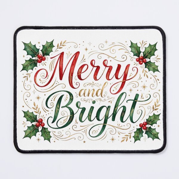 Item preview, Merry and Bright Christmas Lettering designed and sold by Dlvznbm.