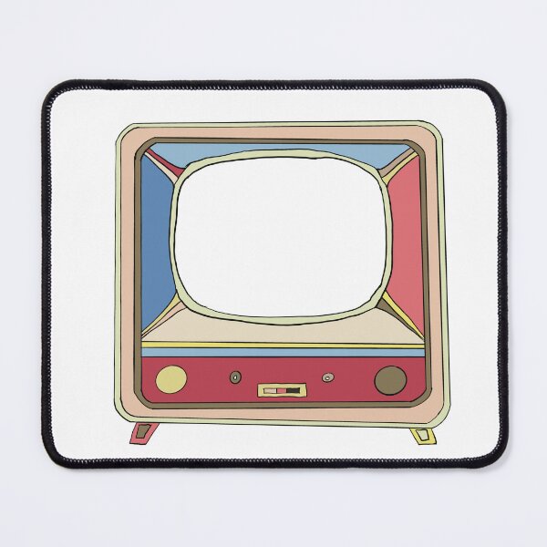 Item preview, Red & Cream Retro Television - Colourful Vintage Line Drawing designed and sold by iampaulmorris.
