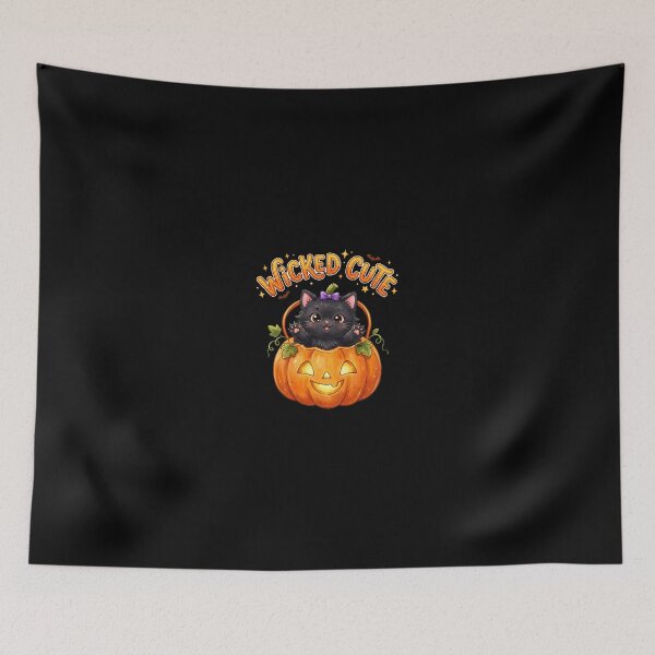 Item preview, Wicked Cute - Black Kitten in Carved Pumpkin designed and sold by AOG-DESIGNS.