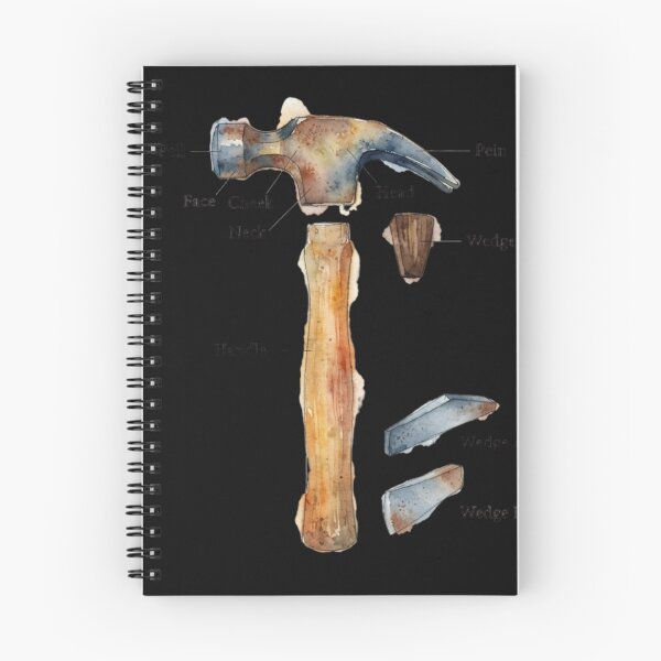 Item preview, Vintage Hammer Anatomy Blueprint Watercolor Art Print designed and sold by bvdesignart.