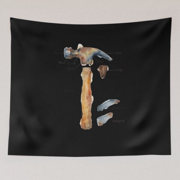 Item preview, Vintage Hammer Anatomy Blueprint Watercolor Art Print designed and sold by bvdesignart.