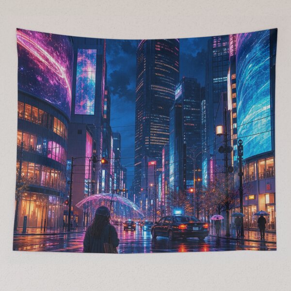 Item preview, Tokyo 2AM – Midnight Rain and Neon designed and sold by vekotpu.