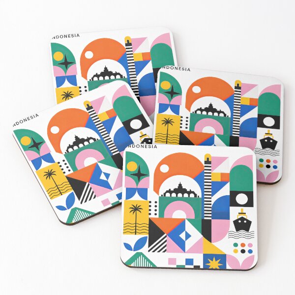 Item preview, Colorful geometric poster for Medan, Indonesia, featuring abstra designed and sold by ckybe.