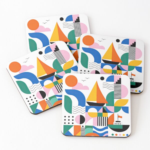 Item preview, Colorful geometric poster for Makassar Indonesia featuring abstr designed and sold by ckybe.