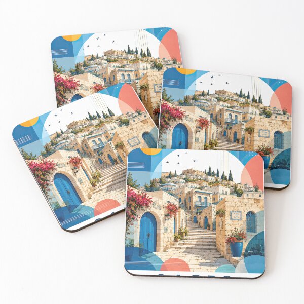 Item preview, Colorful travel poster featuring the historic stone streets designed and sold by ckybe.