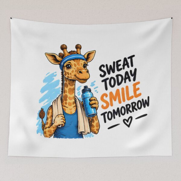 Item preview, Sweat Today Smile Tomorrow Workout Giraffe designed and sold by Pyt27.