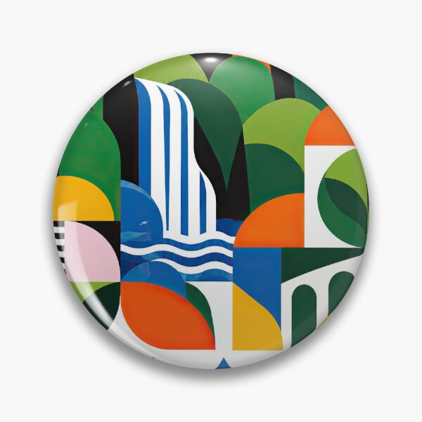 Item preview, Abstract geometric poster featuring stylized tropical landscape, designed and sold by ckybe.