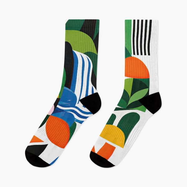 Item preview, Abstract geometric poster featuring stylized tropical landscape, designed and sold by ckybe.