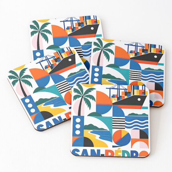 Item preview, Colorful flat graphic poster depicting San-Pdro, Cte dIvoire, designed and sold by ckybe.