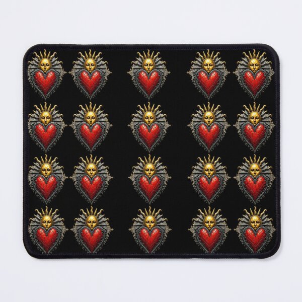 Item preview, Gothic Sacred Heart & Golden Sun Face Pattern designed and sold by Breezes-of-Ida.