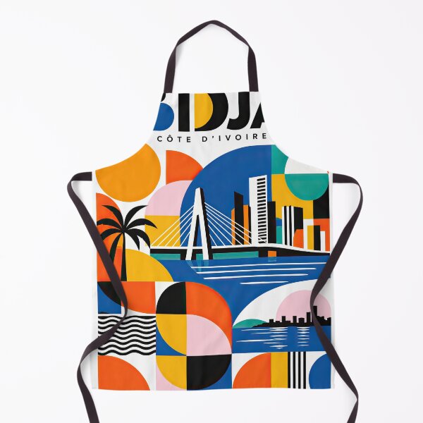 Item preview, Colorful geometric poster illustrating Abidjan, Cte dIvoire, w designed and sold by ckybe.