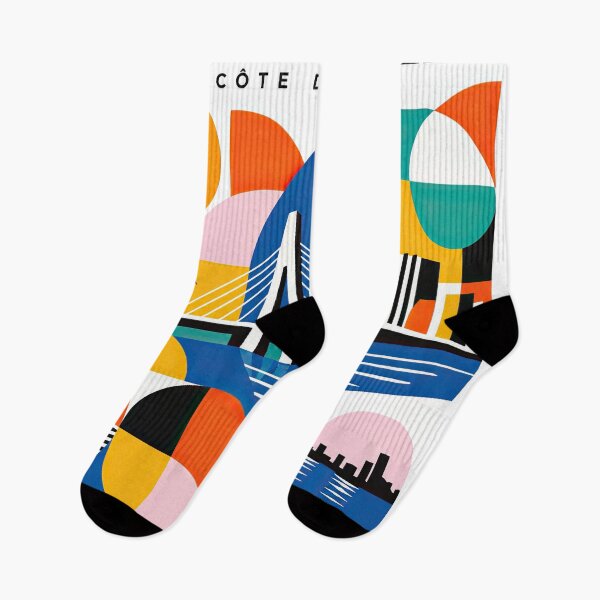 Item preview, Colorful geometric poster illustrating Abidjan, Cte dIvoire, w designed and sold by ckybe.