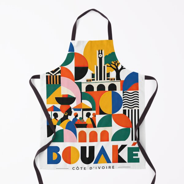 Item preview, Colorful geometric Cte dIvoire travel poster featuring Abidjan designed and sold by ckybe.
