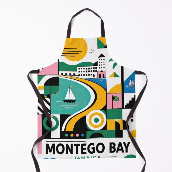 Item preview, Colorful geometric travel poster depicting Montego Bay, Jamaica, designed and sold by ckybe.