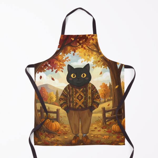 Item preview, Cozy Autumn Black Cat in Sweater - Fall Vibes designed and sold by PurrfectHome.
