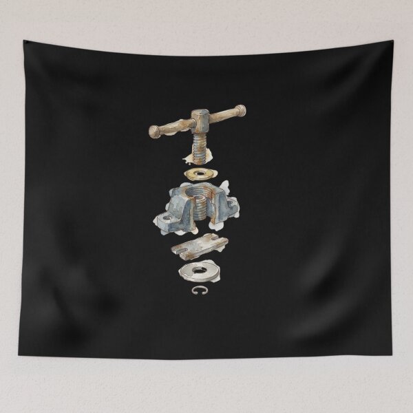 Item preview, Vintage Mechanical Hardware Exploded View Art Print designed and sold by bvdesignart.