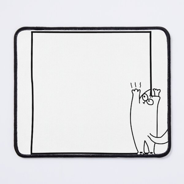 Item preview, Funny cat pushing frame line art template for memo note pad. designed and sold by KotchySmile.