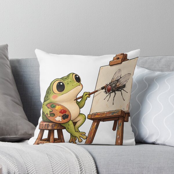 Item preview, Frog Painting a Fly – Funny Artist Frog designed and sold by Yaqon.