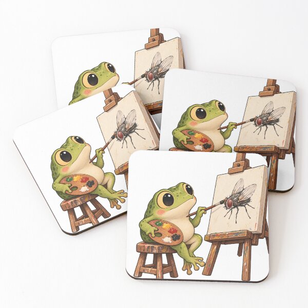 Item preview, Frog Painting a Fly – Funny Artist Frog designed and sold by Yaqon.