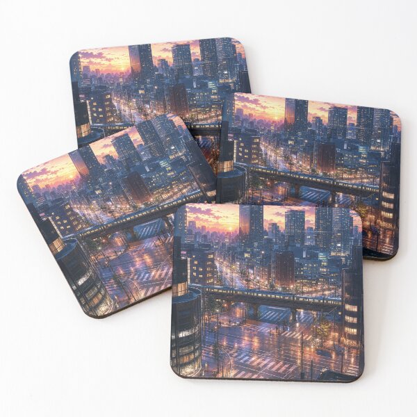 Item preview, Tokyo Dawn – First Train and Morning Cityscape designed and sold by vekotpu.