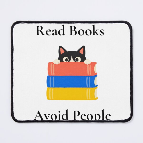 Item preview, Read Books Avoid People Cute Peeking Cat designed and sold by MorningCoffee41.