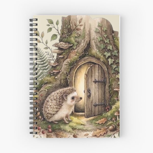 Item preview, Hedgehog at the Hidden Fairy Door Cottagecore Art designed and sold by CalmCapy Co.