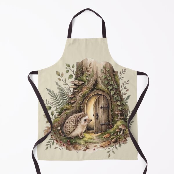 Item preview, Hedgehog at the Hidden Fairy Door Cottagecore Art designed and sold by CalmCapy Co.