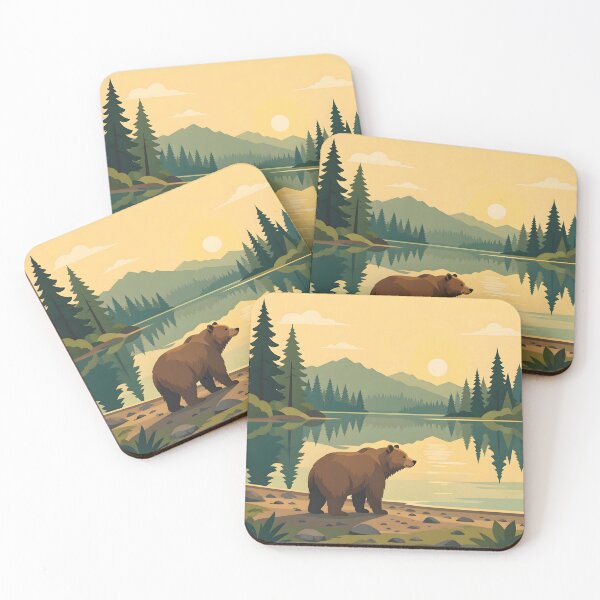 Item preview, Golden Sunset Forest Lake Bear designed and sold by Herodestroyer.