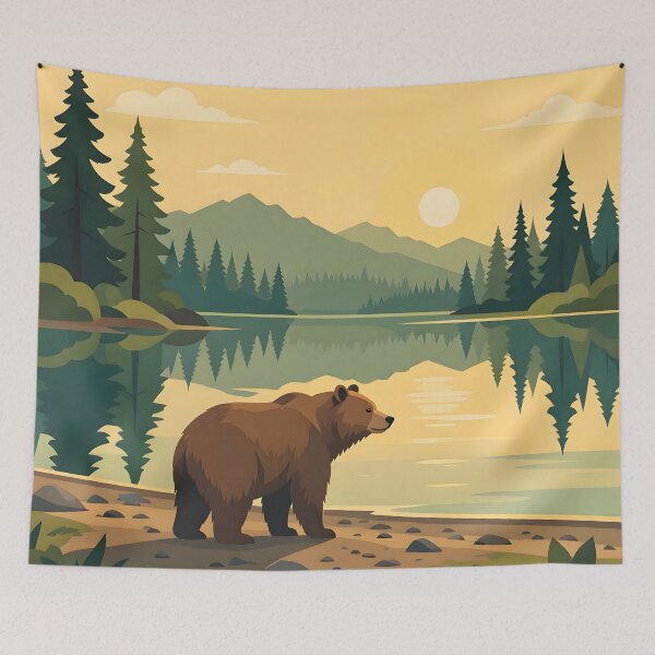 Item preview, Golden Sunset Forest Lake Bear designed and sold by Herodestroyer.