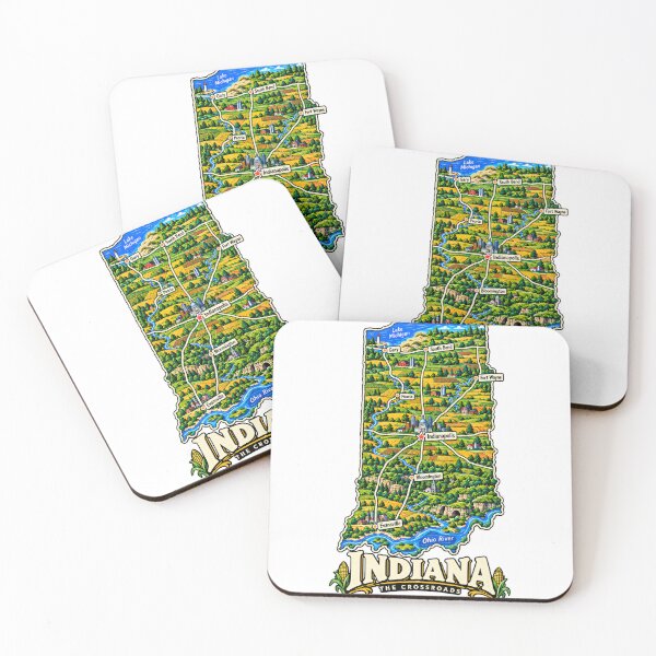 Item preview, Hand Drawn Indiana Travel Souvenir Landmark Gift designed and sold by MichaeIRellov.
