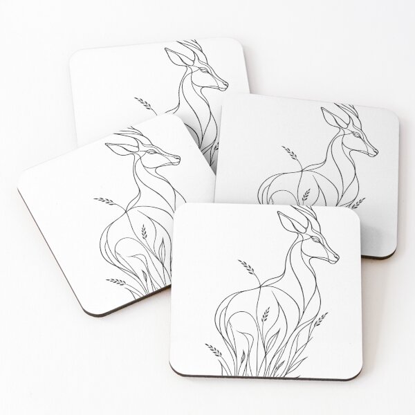 Item preview, Antelope in Wild Grass | Minimalist Botanical Line Art designed and sold by rigelcreation.