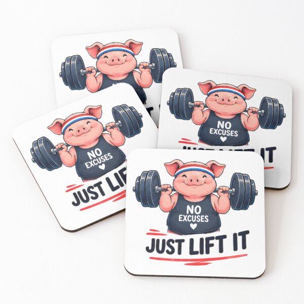 Item preview, No Excuses Just Lift It Weightlifting Pig designed and sold by Pyt27.