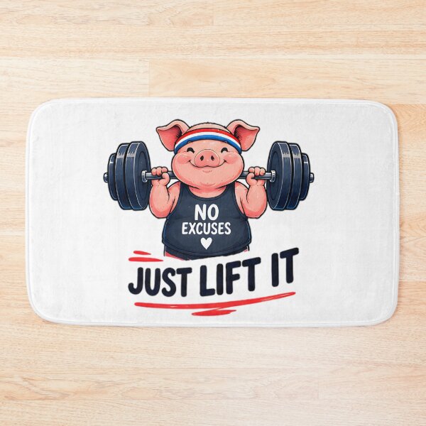 Item preview, No Excuses Just Lift It Weightlifting Pig designed and sold by Pyt27.