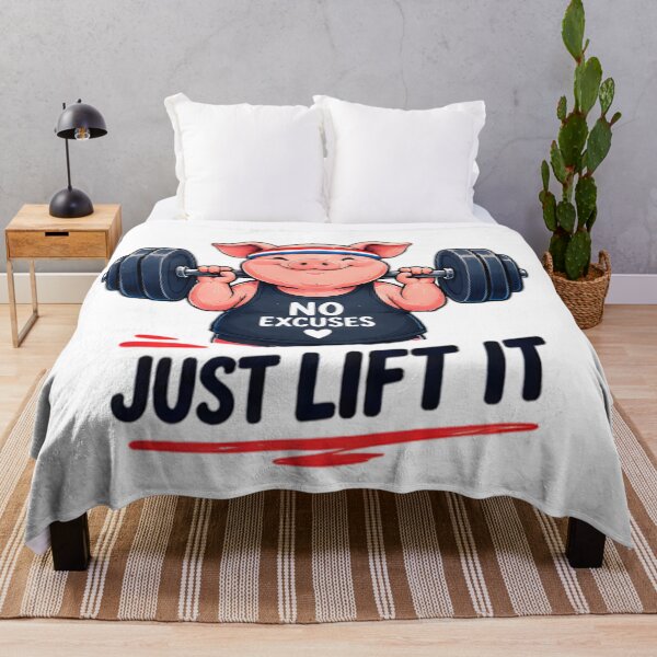 Item preview, No Excuses Just Lift It Weightlifting Pig designed and sold by Pyt27.